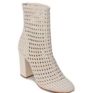 Dolce Vita Cream Ankle Boots with Textured Weave